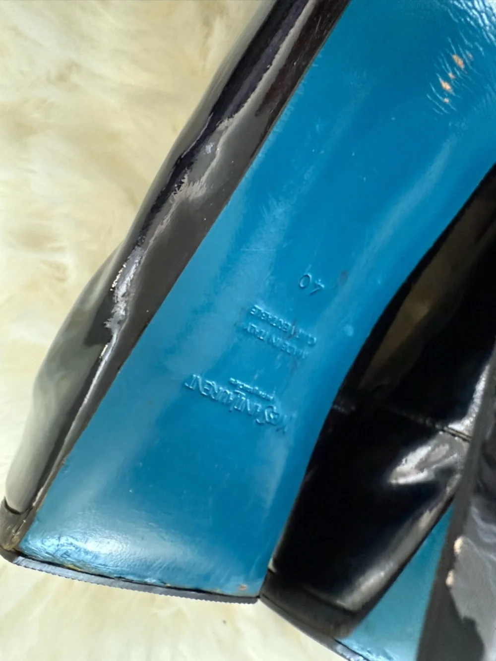 Yves Saint Laurent Black Patent Platform Booties - Picture 3 of 4